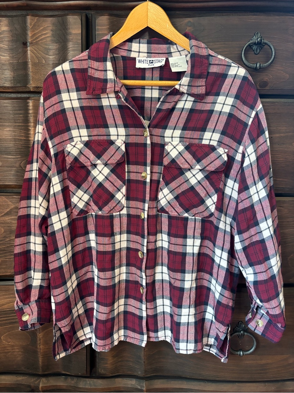 White Stag Women’s Plaid / Flannel Button Up Shirt, Size 18W